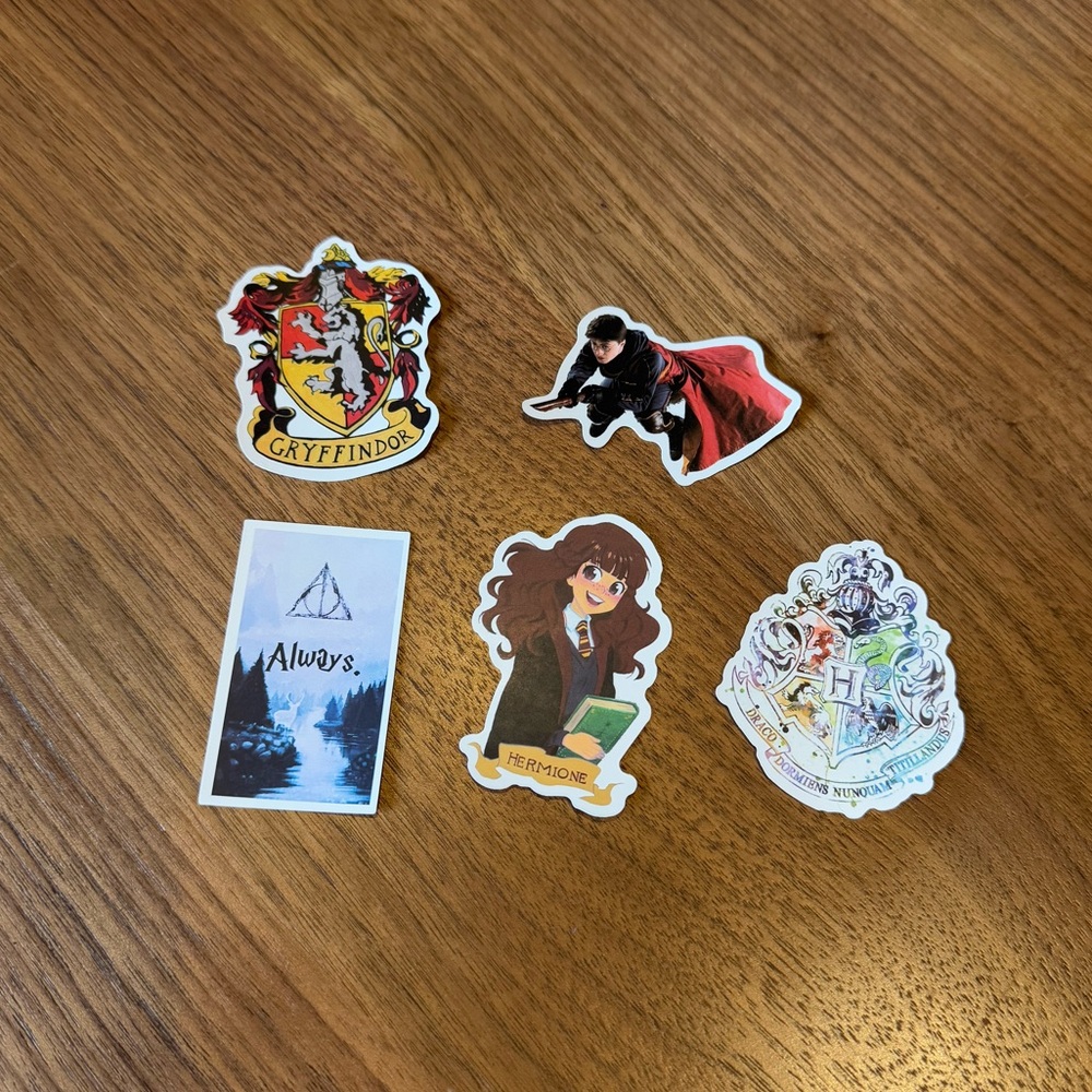 Harry Potter Hogwarts Hermione Vinyl Diecut Stickers Neutral Pack of 5 New